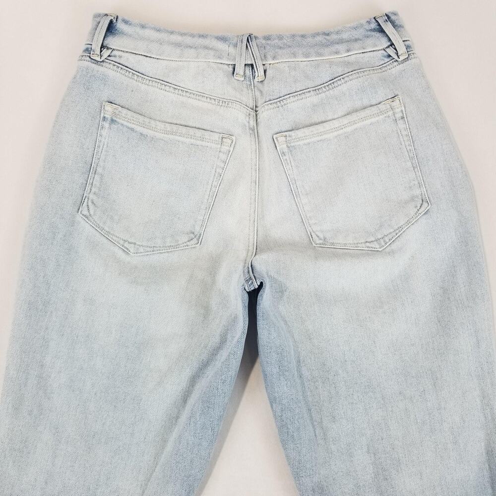 Good American Jeans Womens 4/27 The Weekender High Rise Slim Straight Distressed - Picture 6 of 11
